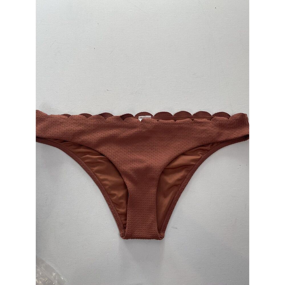 Topshop Textured Scallop Bikini Swim Bottom Rust Brown US Size 8 - Picture 3 of 6